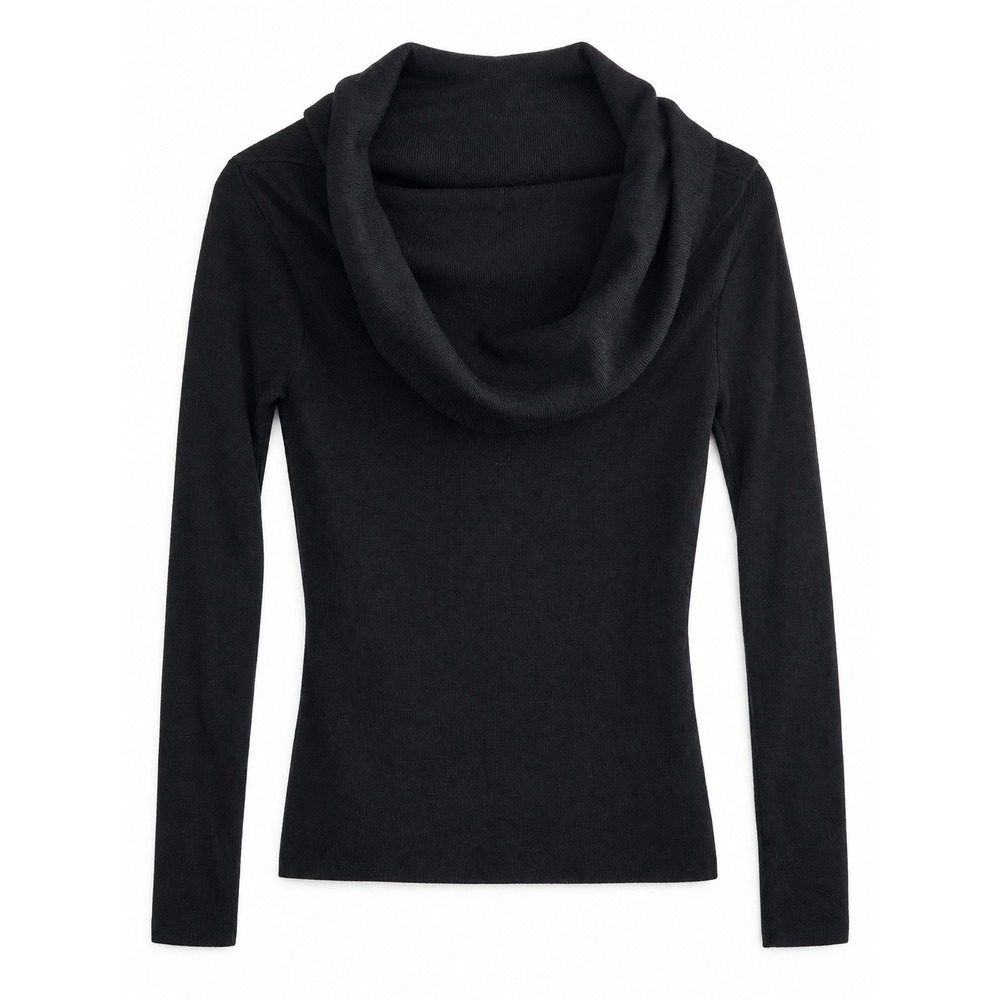Anthropologie Sparrow Women's Small Black Cowl Neck Long Sleeve Knit Sweater Top